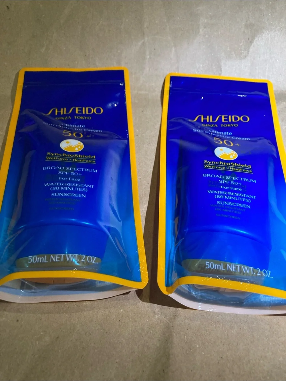2 x shiseido ultimate sun protector cream SPF 50+